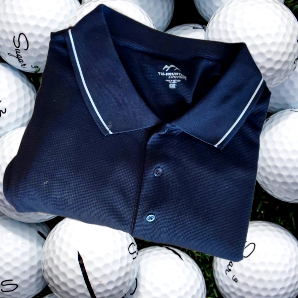MEN 6XLT Polo Shirt Black & White